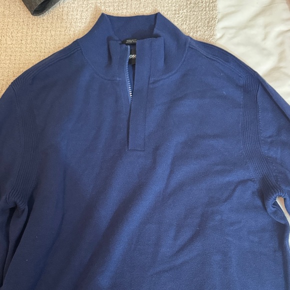 Hugo Boss Men's Deep Blue Zip-Up Sweater - Picture 1 of 8